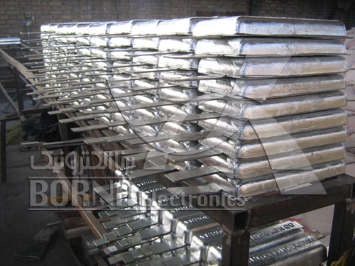 Zinc anodes manufactured by Borna Electronics Co. for use in the hull of ships